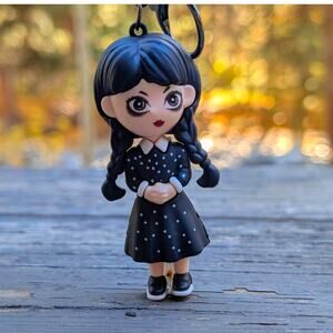Wednesday Addams Keychain Halloween Costume Accessory Netflix Goth Figure